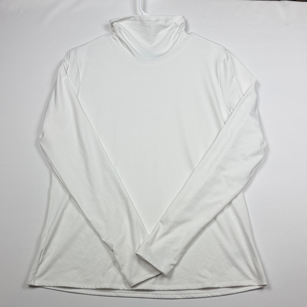 DSG Women's White Long Sleeve Turtleneck Top XXL